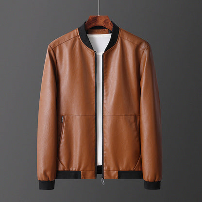 Herren Lederjacke Bomber Style Elastisch Modern - BerlinGlamour
