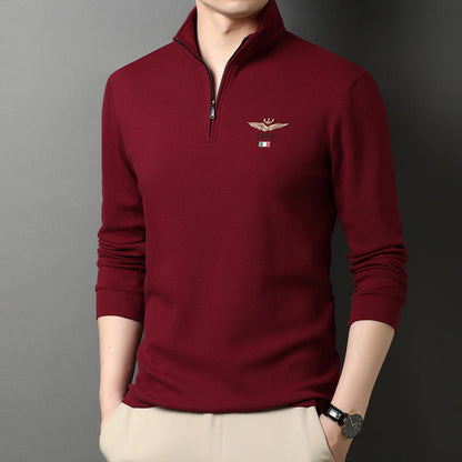 Herren Pullover Stehkragen mit Reißverschluss Elegante Mode