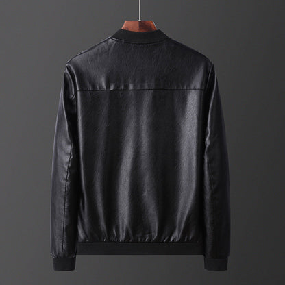Herren Lederjacke Bomber Style Elastisch Modern