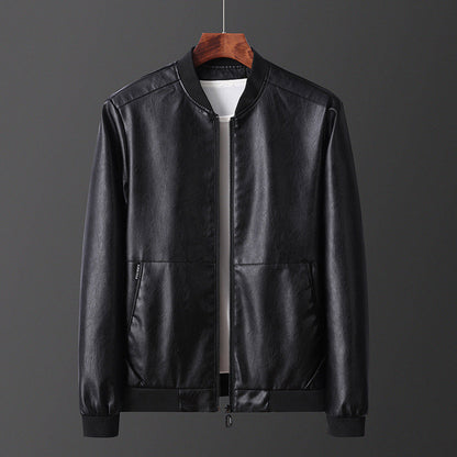 Herren Lederjacke Bomber Style Elastisch Modern