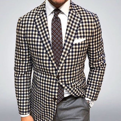 Herren Blazer Karierter Moderner Schnitt Elegant - BerlinGlamour