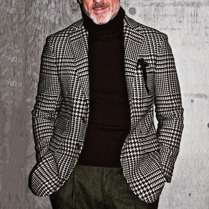 Herren Blazer Modern Hahnentritt MusterSlim Fit