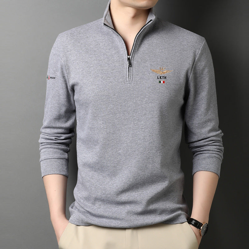 Herren Pullover Stehkragen mit Reißverschluss Elegante Mode - BerlinGlamour