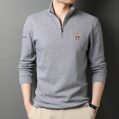 Herren Pullover Stehkragen mit Reißverschluss Elegante Mode - BerlinGlamour