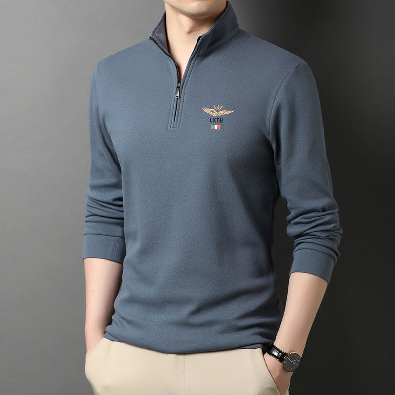 Herren Pullover Stehkragen mit Reißverschluss Elegante Mode