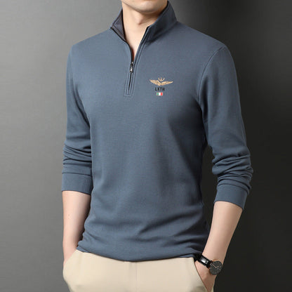 Herren Pullover Stehkragen mit Reißverschluss Elegante Mode