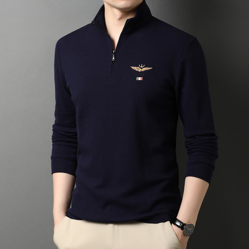 Herren Pullover Stehkragen mit Reißverschluss Elegante Mode