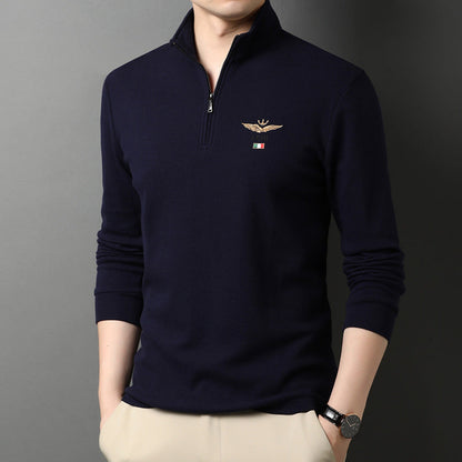 Herren Pullover Stehkragen mit Reißverschluss Elegante Mode