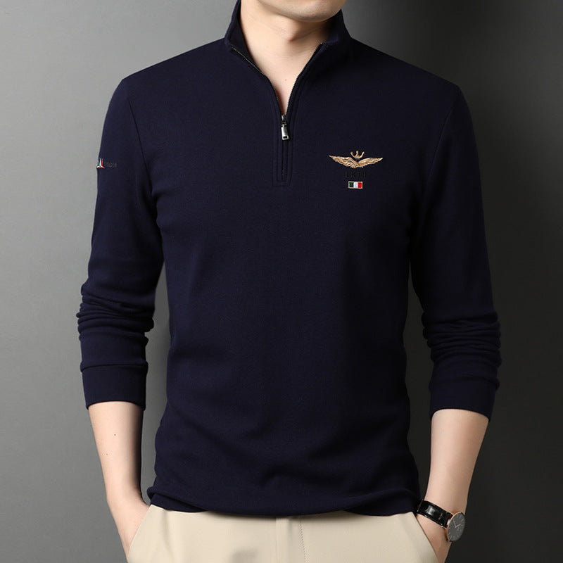 Herren Pullover Stehkragen mit Reißverschluss Elegante Mode