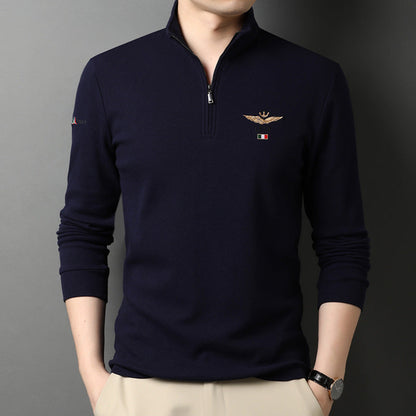Herren Pullover Stehkragen mit Reißverschluss Elegante Mode