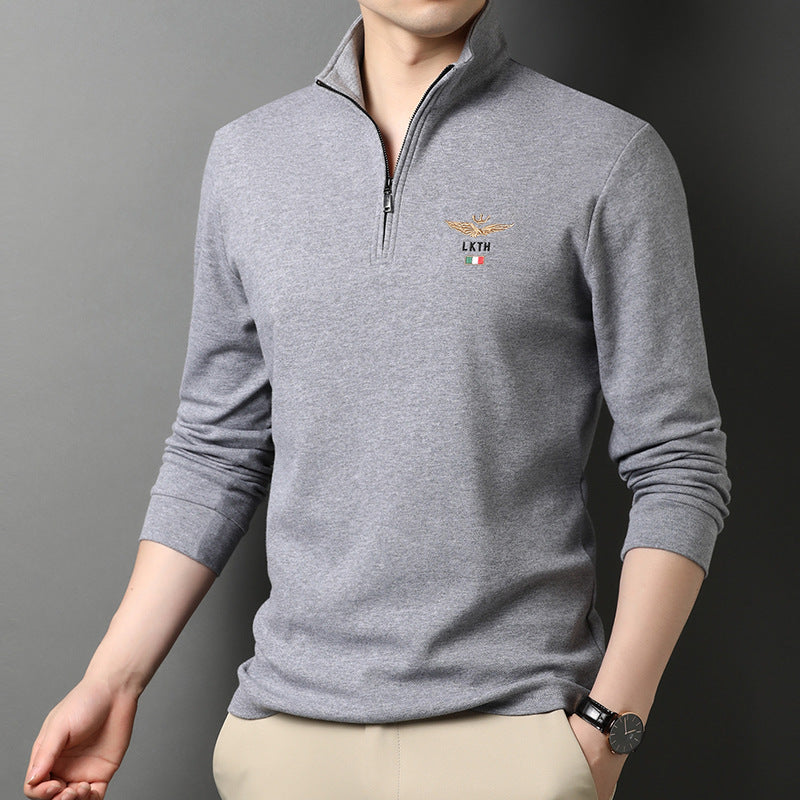 Herren Pullover Stehkragen mit Reißverschluss Elegante Mode
