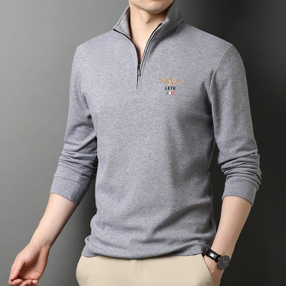 Herren Pullover Stehkragen mit Reißverschluss Elegante Mode