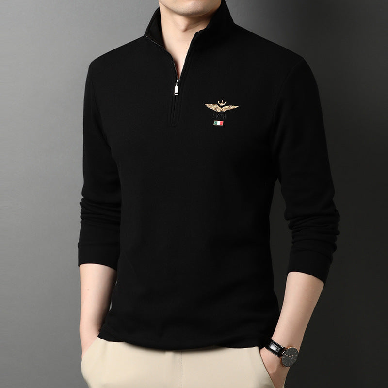 Herren Pullover Stehkragen mit Reißverschluss Elegante Mode
