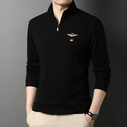 Herren Pullover Stehkragen mit Reißverschluss Elegante Mode