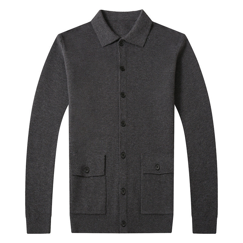 Herren Strickjacke Modern mit Knöpfen und Taschen