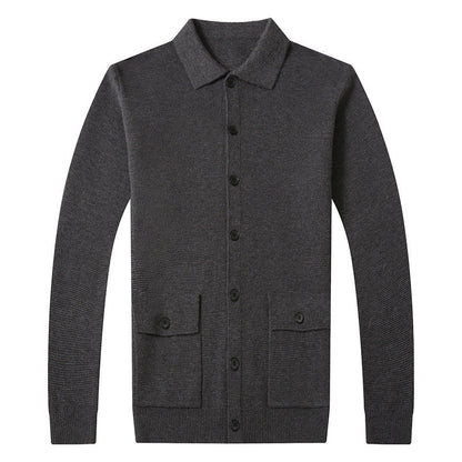 Herren Strickjacke Modern mit Knöpfen und Taschen