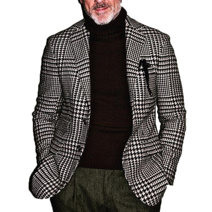 Herren Jacke Hahnentrittmuster Elegant Modern