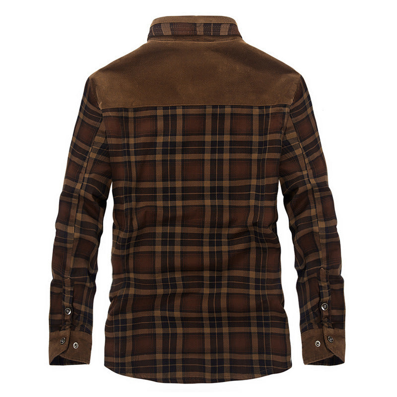 Herren Flanelljacke Fleecegefüttert Warm Modern