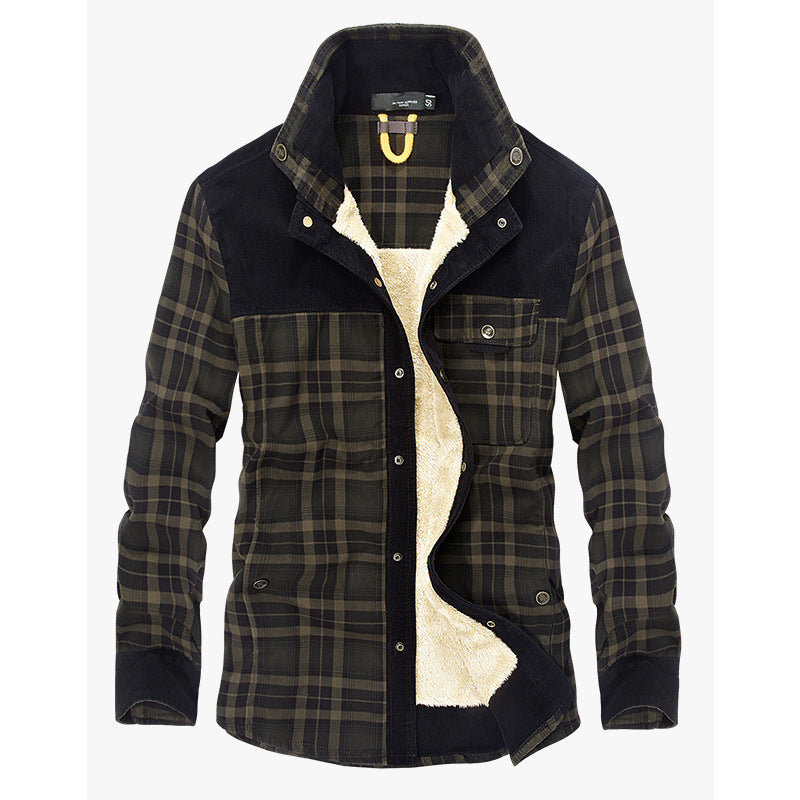 Herren Flanelljacke Fleecegefüttert Warm Modern