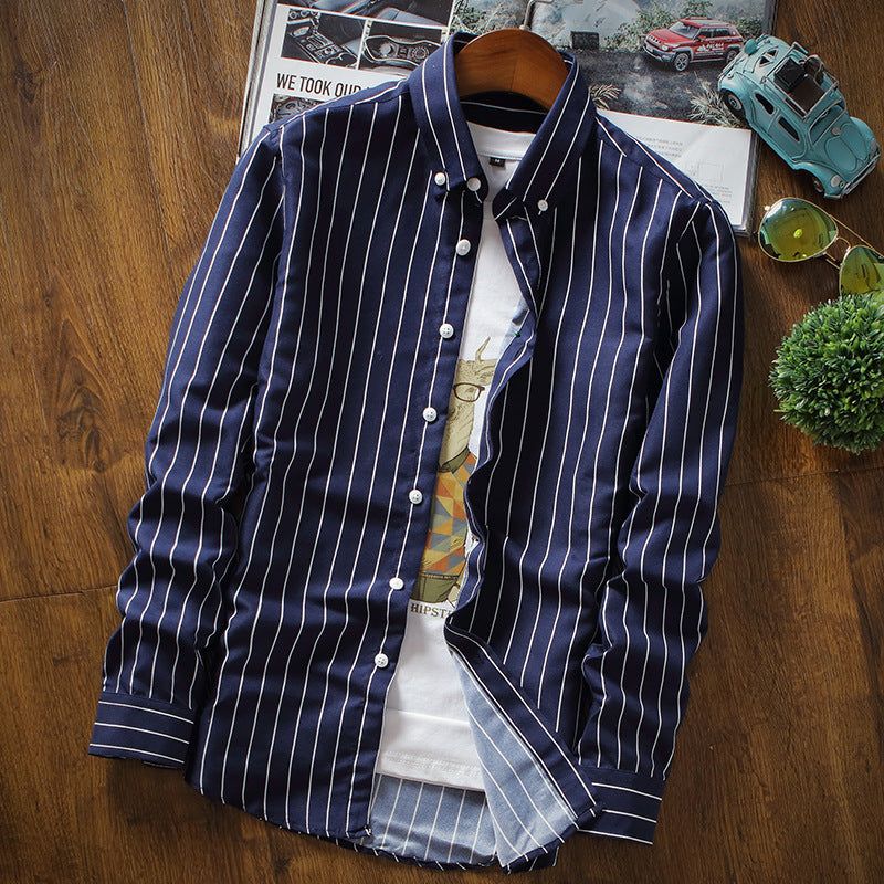 Herren Langarmhemd mit feinen Streifen Modern Elegant