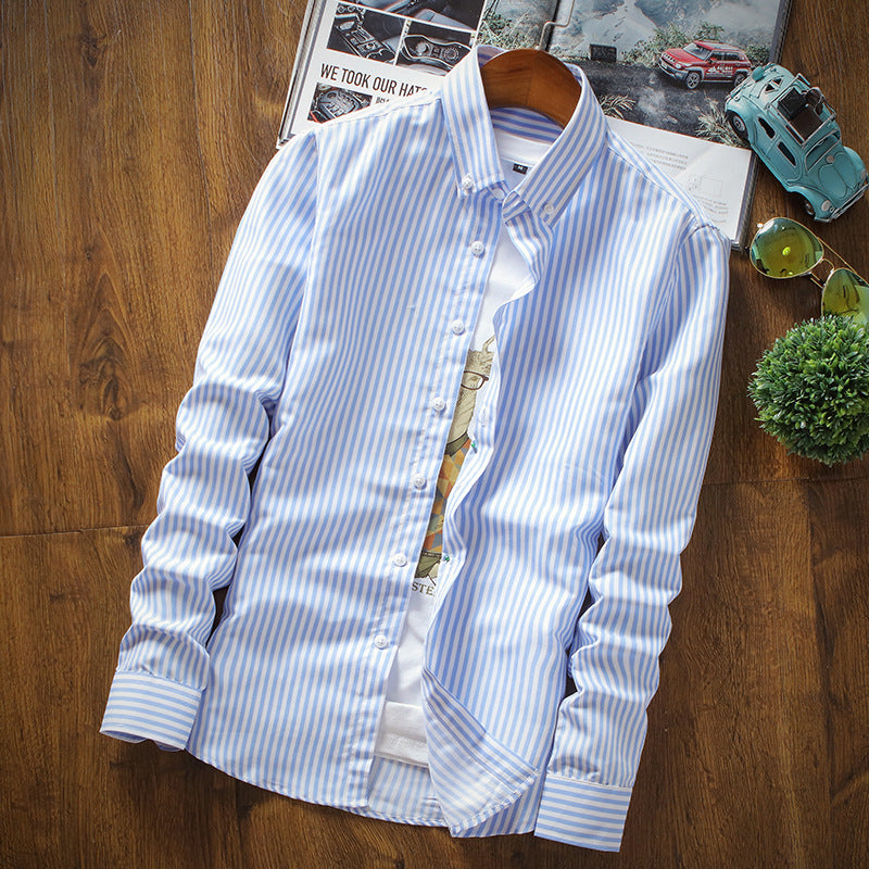 Herren Langarmhemd mit feinen Streifen Modern Elegant