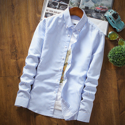 Herren Langarmhemd mit feinen Streifen Modern Elegant