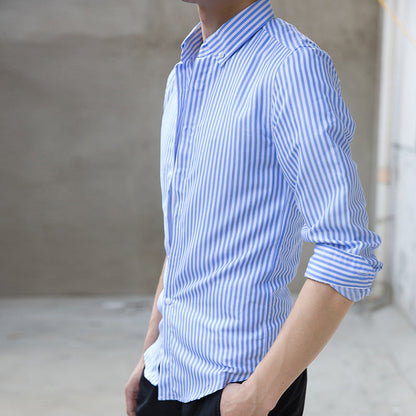 Herren Langarmhemd mit feinen Streifen Modern Elegant