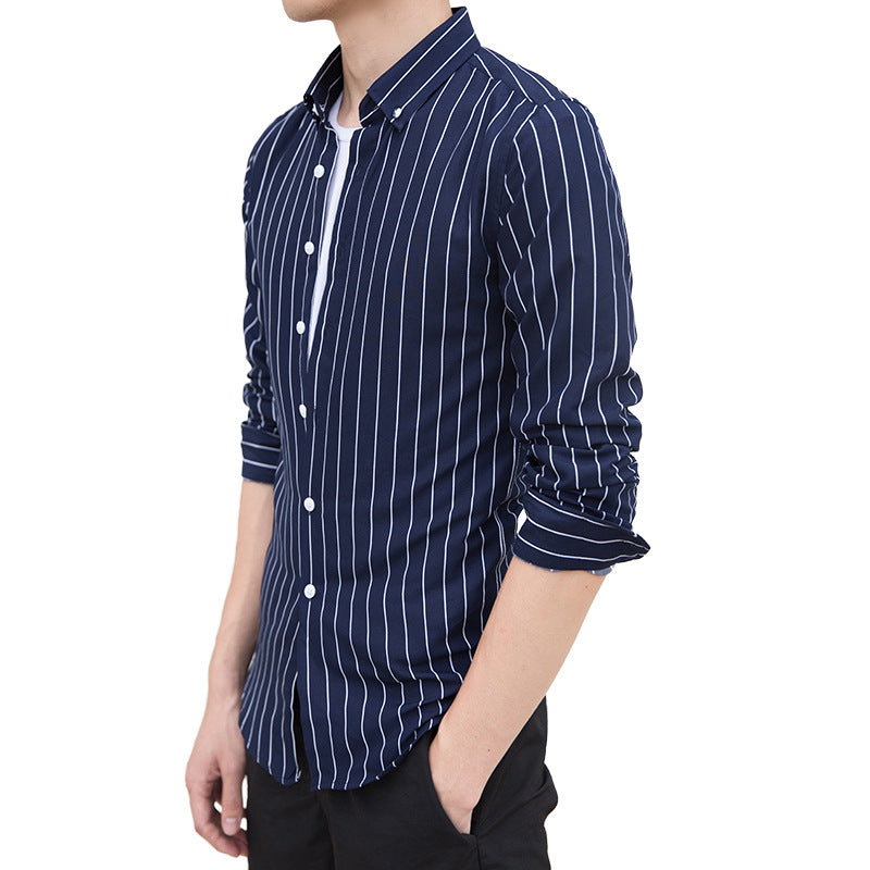 Herren Langarmhemd mit feinen Streifen Modern Elegant