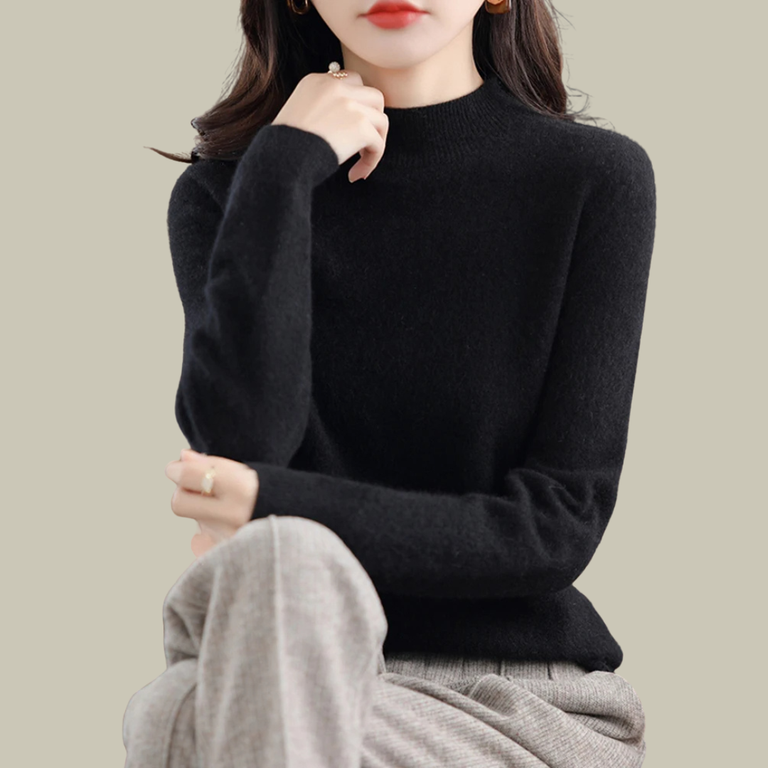 Damen Rollkragenpullover Merinowolle Warm Winter
