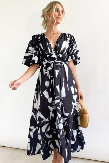 Langärmeliges Maxi-Kleid mit Liebe-Print