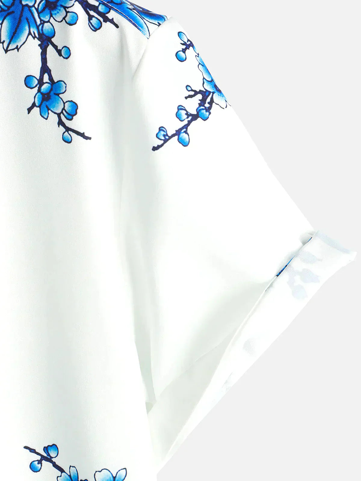 Sommerhemd Weiß Floral Kurzarm Hemd für Männer