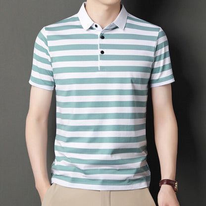 Männliches Polo Shirt Streifen Klassisch Slim Fit