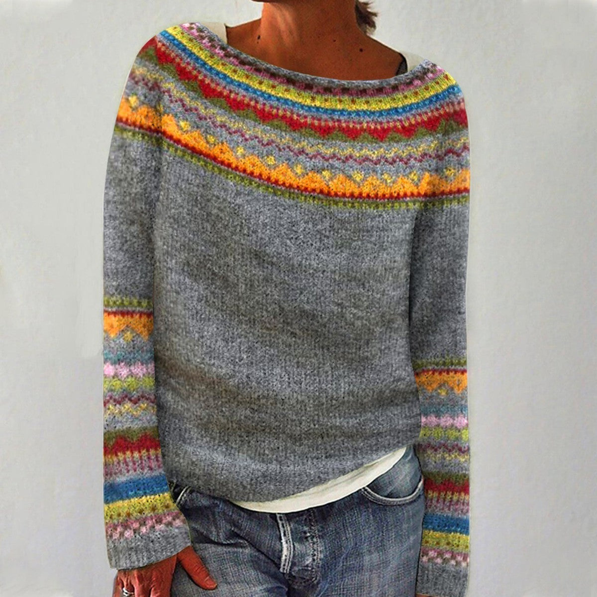 Damen Strickpullover Rundhalsausschnitt Bequem Alltag - BerlinGlamour
