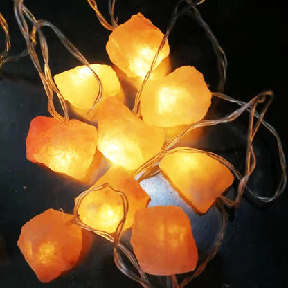 Himalaya Salz Lichterkette Warm Bernsteinlicht Dekoration - BerlinGlamour