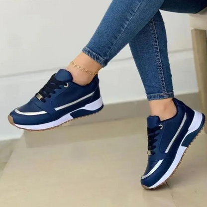 Damen Schuhe Weiß Leder Sportschuhe Weich
