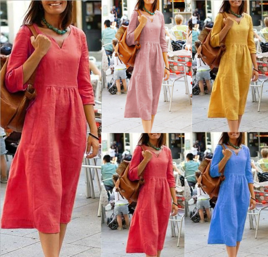 Damendress Elegant Lang Komfortabel - BerlinGlamour