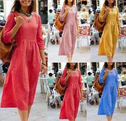 Damendress Elegant Lang Komfortabel - BerlinGlamour