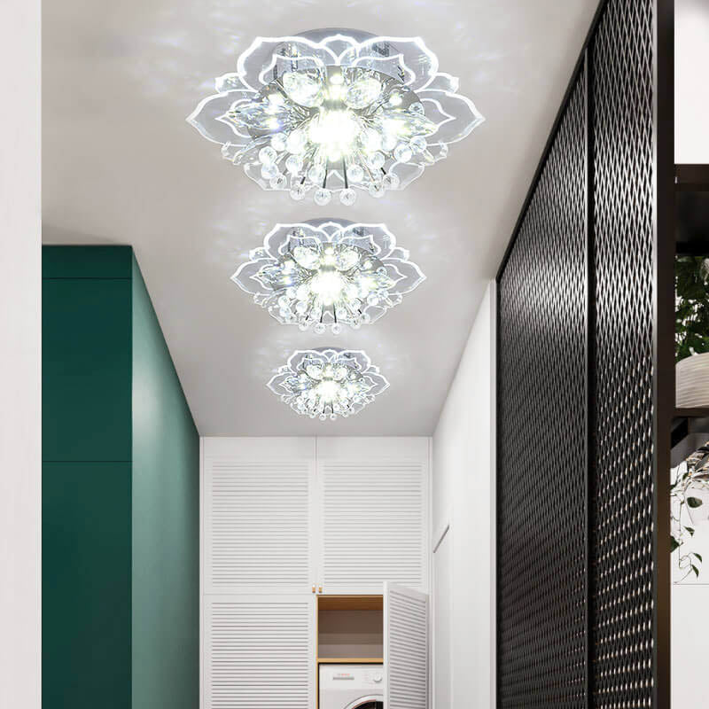 LED Kristall Deckenleuchte Blumenförmig Moderne Dimmbar