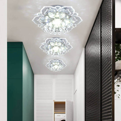 LED Kristall Deckenleuchte Blumenförmig Moderne Dimmbar
