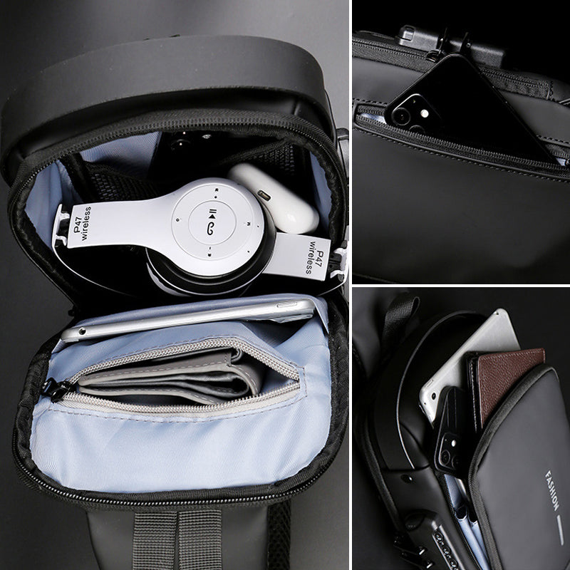 Sport Umhängetasche USB Ladefach Anti-Diebstahl Schultertasche