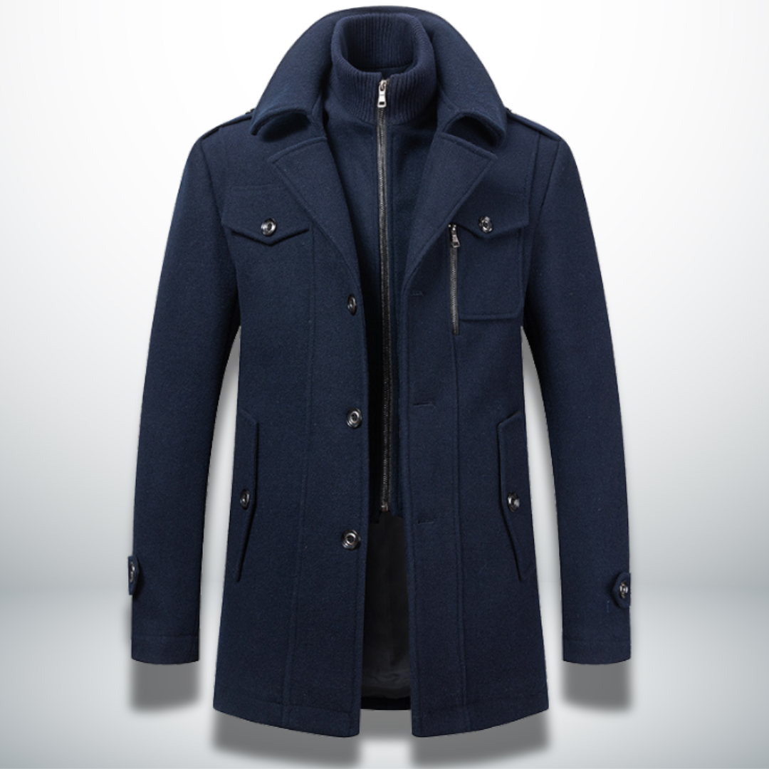 Herren Mantel Smart Casual Knopfverschluss Modern - BerlinGlamour
