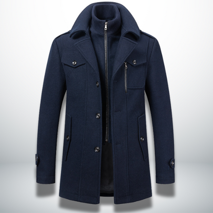 Herren Mantel Smart Casual Knopfverschluss Modern - BerlinGlamour