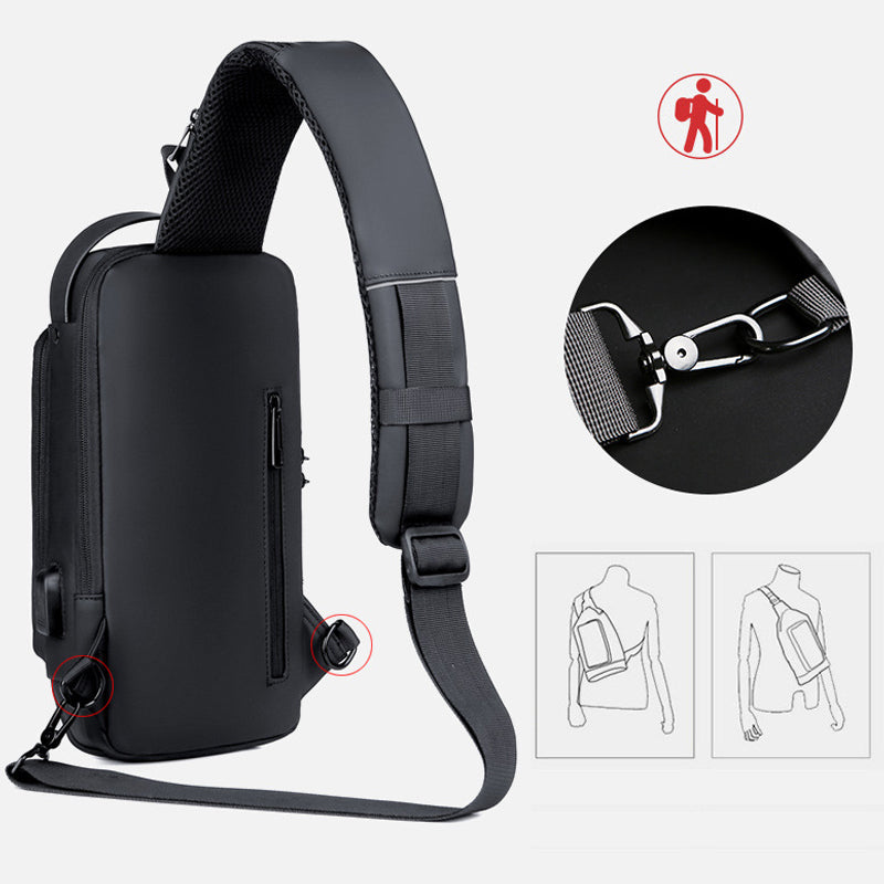 Sichere Umhängetasche mit USB-Ladefunktion und Anti-Diebstahl