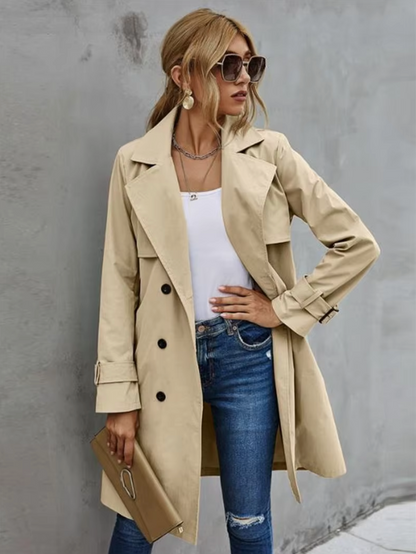 Damen Trenchcoat Doppelreihig Klassisch Modern - BerlinGlamour