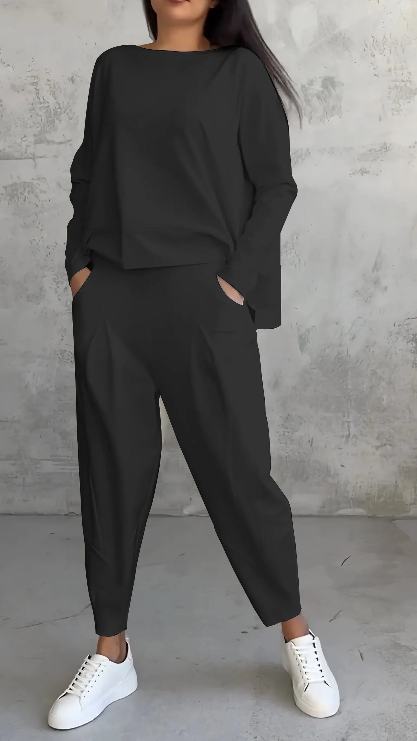 Damen Zwei-Teiler Set Hose Top Elegant Casual - BerlinGlamour