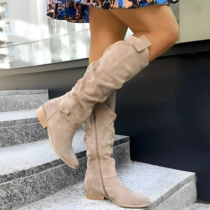 Damenstiefel Premium Leder Schwarz Höhe Schuhe - BerlinGlamour