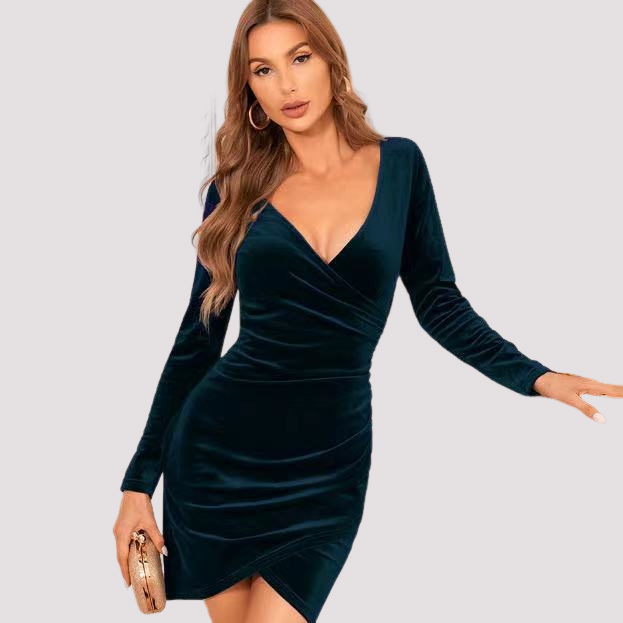 Elegantes Damen Langarmkleid mit Röckchen