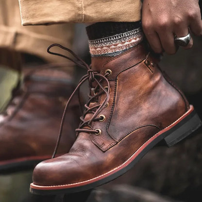 Herren Stiefeletten Lässig Schnürbar Bis Knöchel