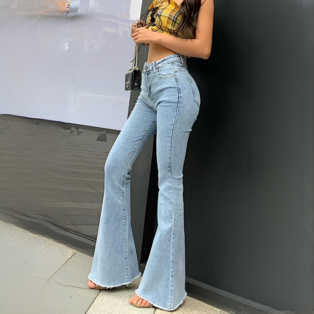 Damenjeans Hohe Taille Slim Fit Frauenjeans