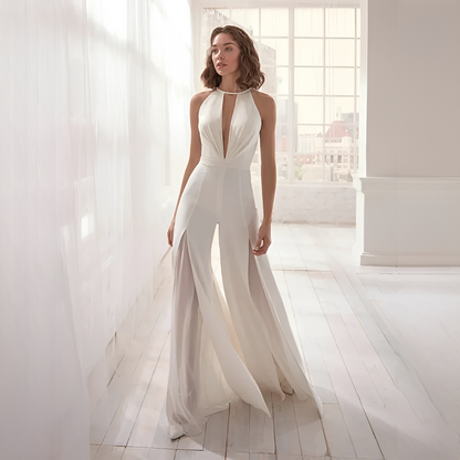 Damen-Overall V-Ausschnitt Stilvoll Trendy - BerlinGlamour